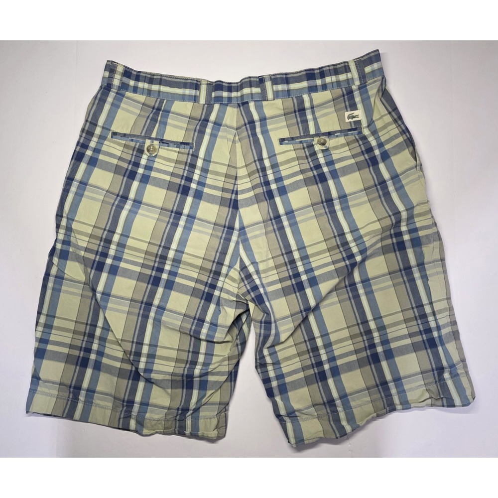 Lacoste Mens Size 38 Plaid Madras Chino Shorts - Picture 2 of 13
